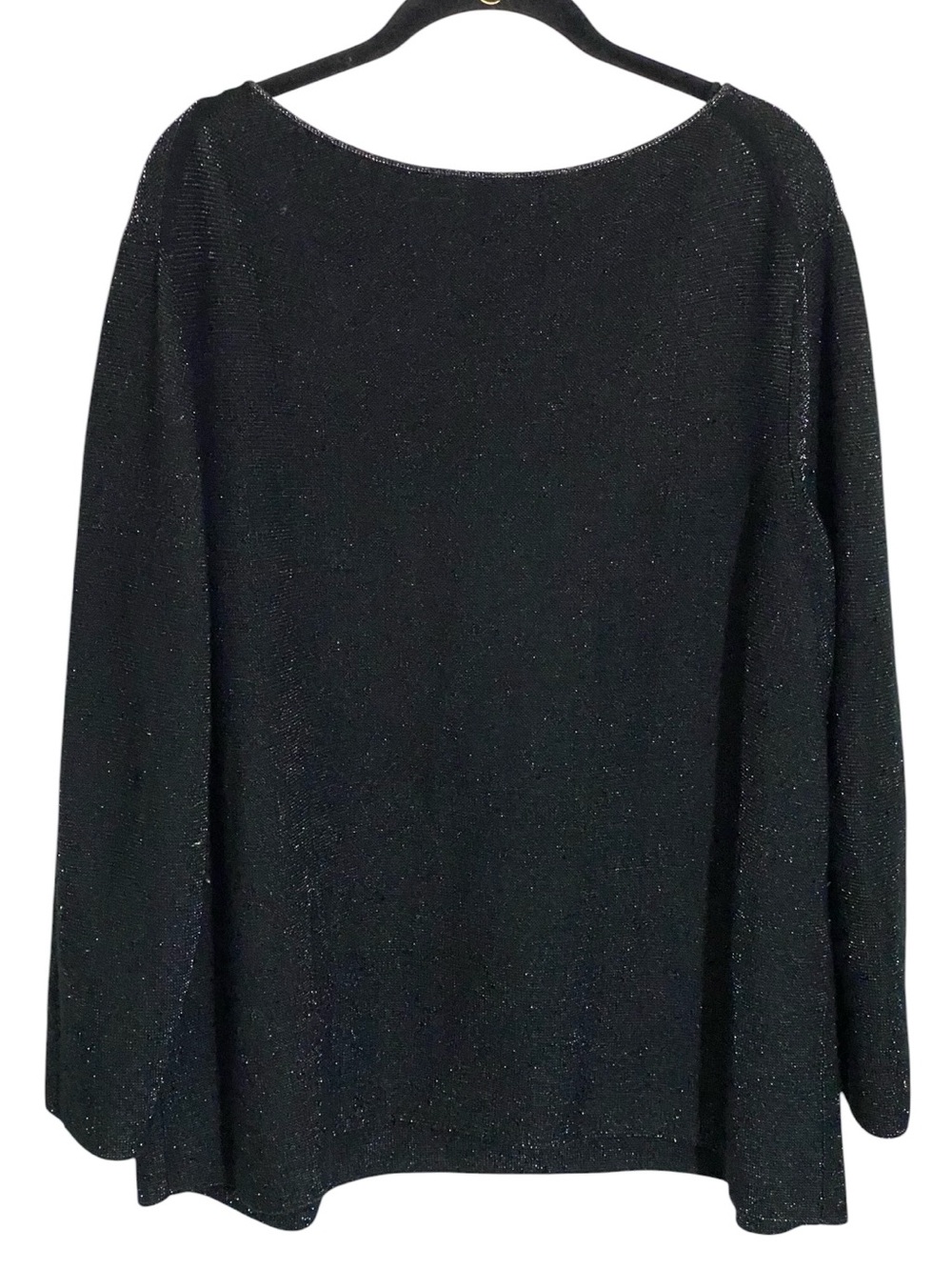 Lafayette 148 Black Cashmere Metallic Sweater 2X Shimmer Relaxed Quiet Luxury - Picture 8 of 10